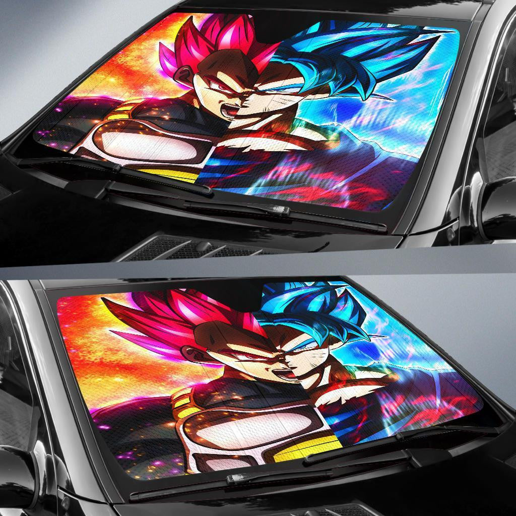 Dragon Ball Windshield Shade Goku Vegeta God Blue Red Car Sun Shade Dragon Ball Car Sun Shade