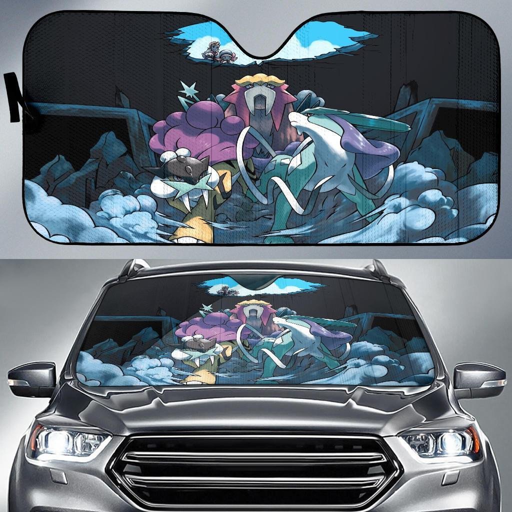 Pokemon Windshield Shade Pokemon Entai Raikou Suicune Car Sun Shade Pokemon Car Sun Shade