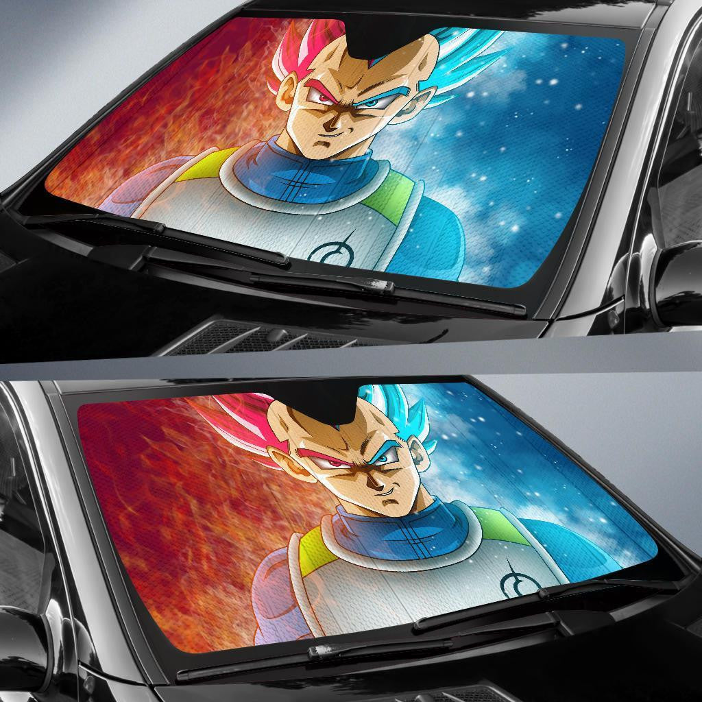 Dragon Ball Windshield Shade Vegeta Dragon Ball Red Blue Car Sun Shade Dragon Ball Car Sun Shade