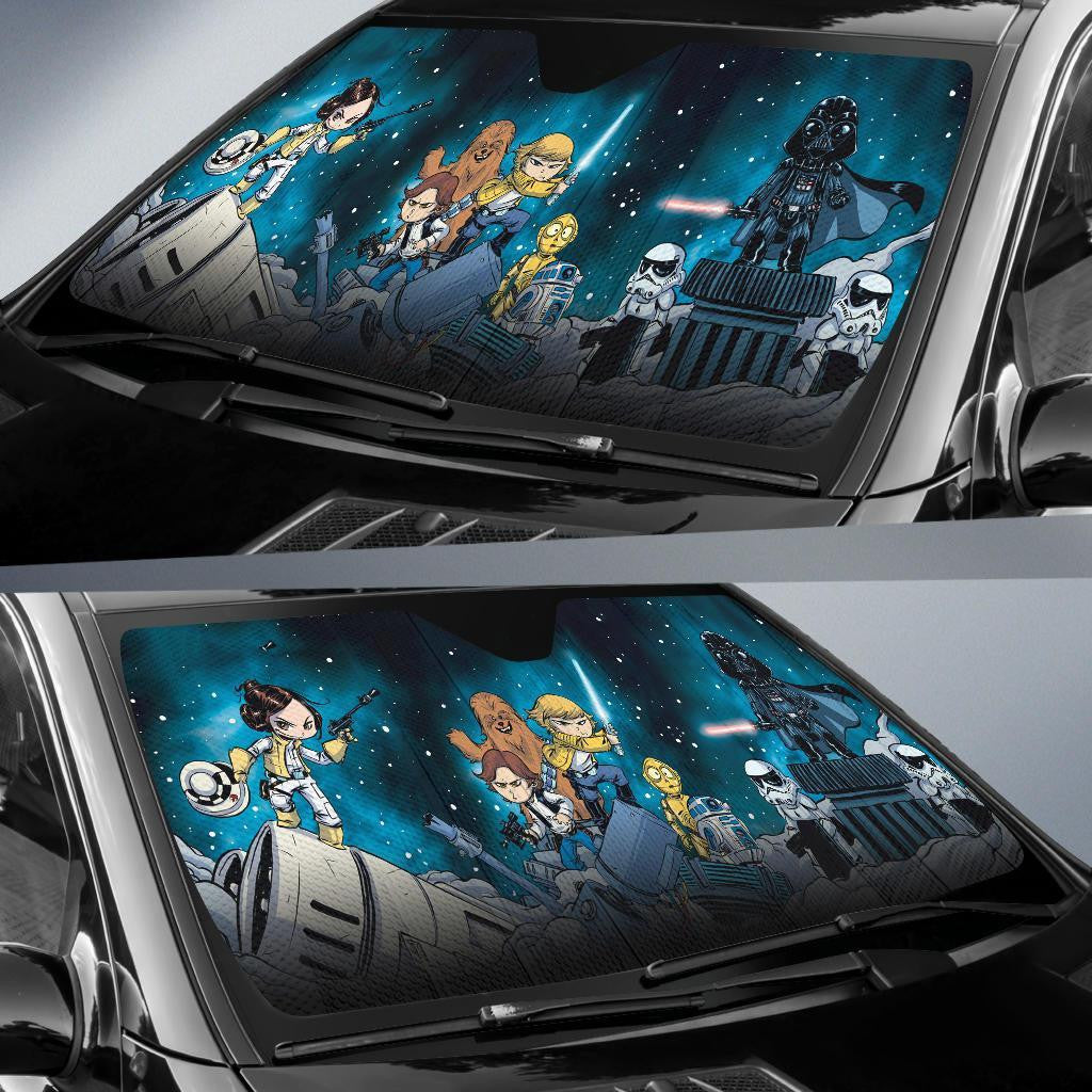 SW Windshield Shade SW Characters Cartoon Chibi Car Sun Shade SW Car Sun Shade