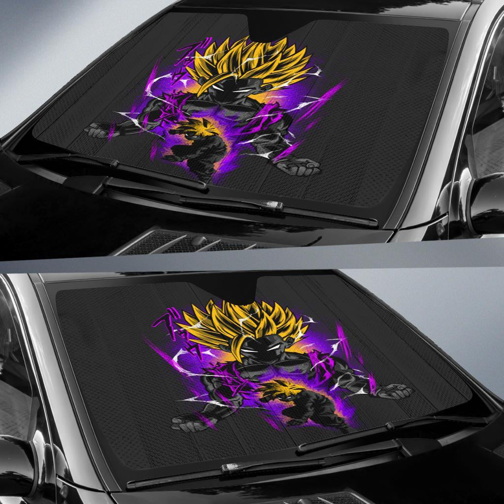 Dragon Ball Windshield Shade Gohan Dragon Ball Silhouette Car Sun Shade Dragon Ball Car Sun Shade