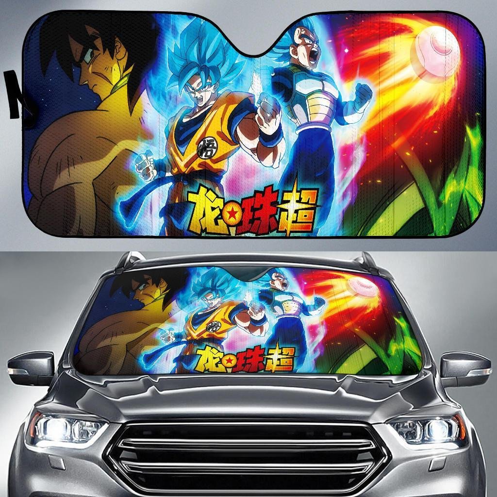 Dragon Ball Windshield Shade Songoku And Vegeta Car Sun Shade Dragon Ball Car Sun Shade