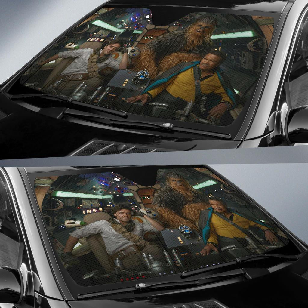 SW Windshield Shade Chewbacca With BB8 Car Sun Shade SW Car Sun Shade