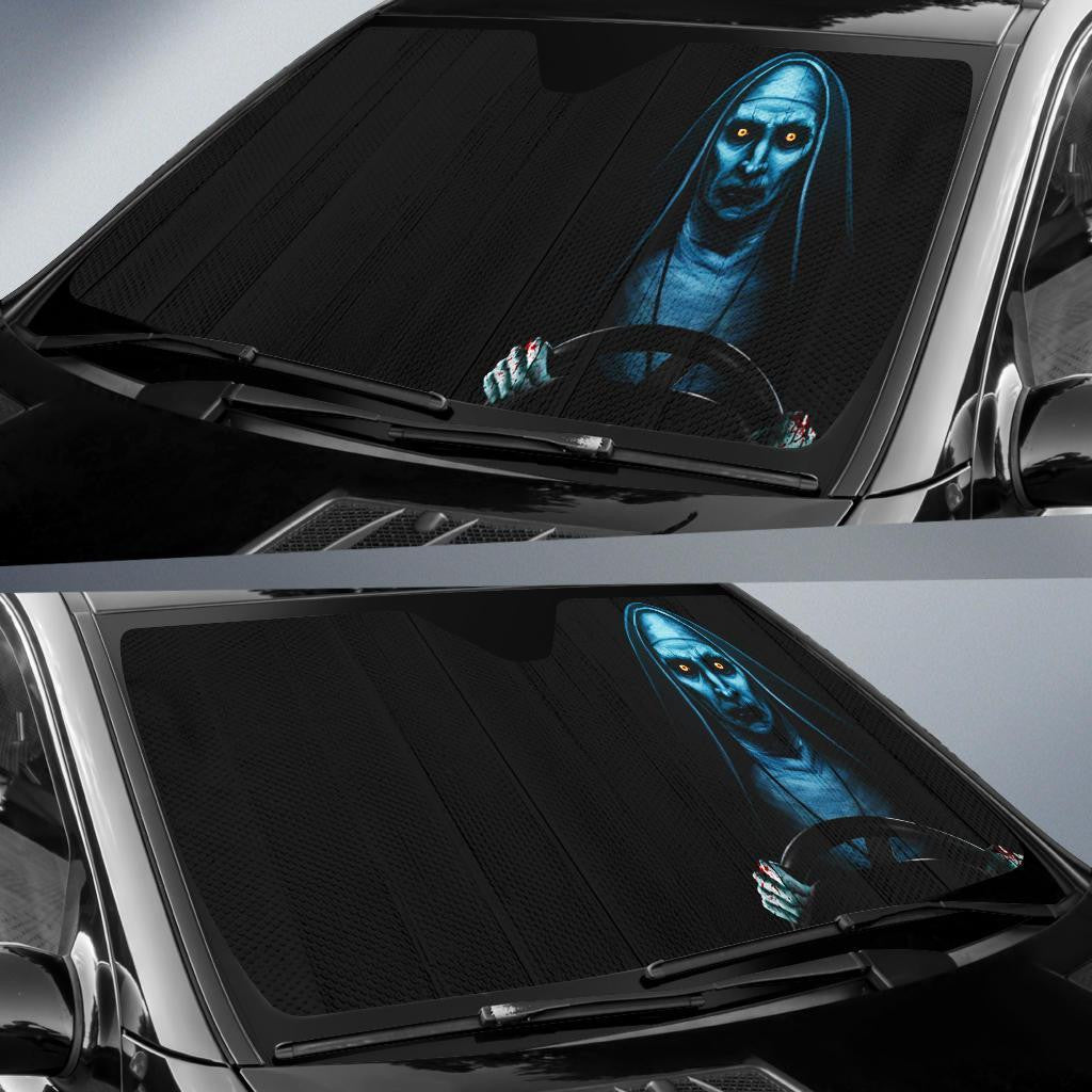 Horror Windshield Shade Valak On The Wheel Car Sun Shade Horror Car Sun Shade