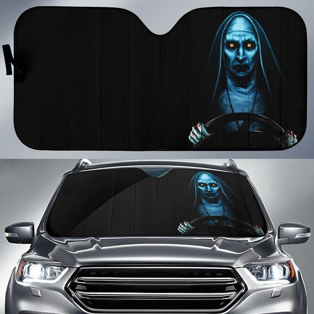 Horror Windshield Shade Valak On The Wheel Car Sun Shade Horror Car Sun Shade