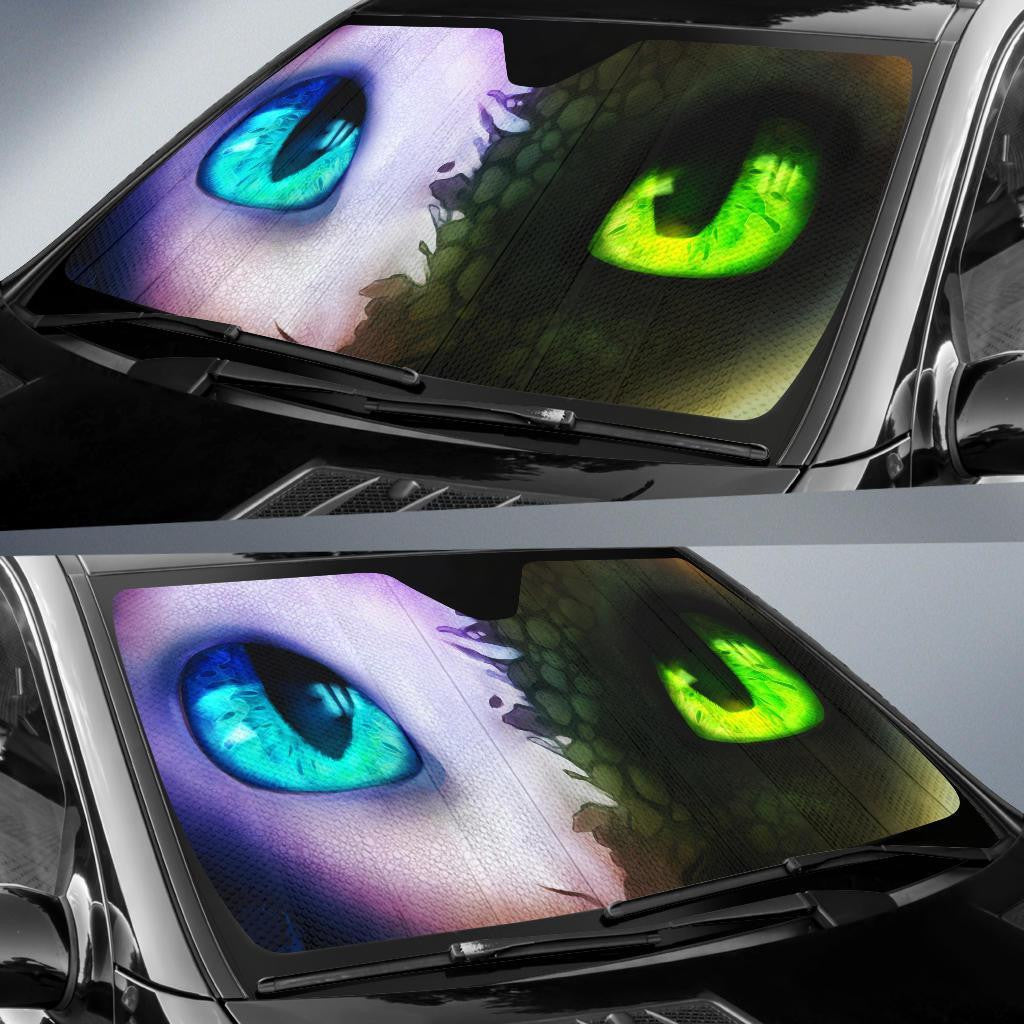  DN HTTYD Windshield Shade Light Fury Night Fury Eyes Car Sun Shade DN HTTYD Car Sun Shade