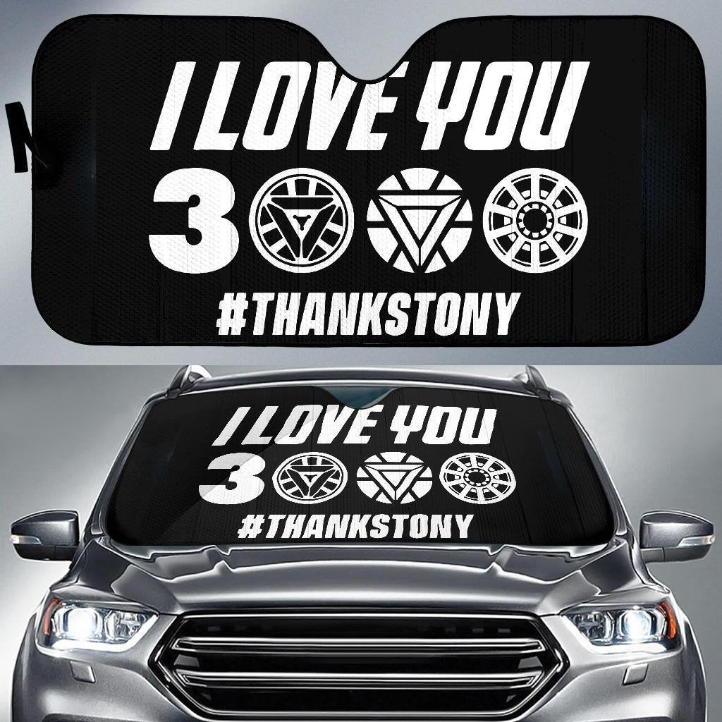 MV Iron Man Windshield Shade MV Iron Man I Love You 3000 ThanksTony Car Sun Shade MV Iron Man Car Sun Shade