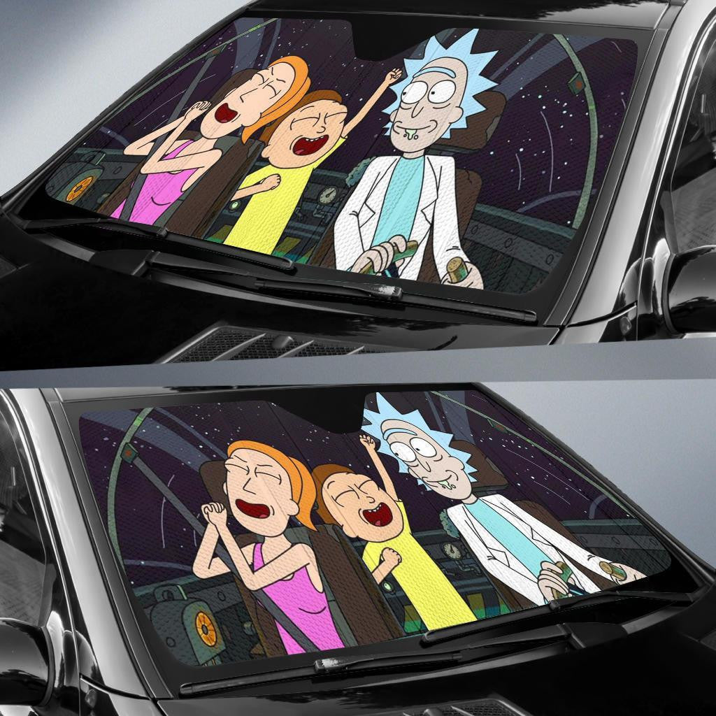 Rick And Morty Windshield Shade Rick And Morty With Summer Smith Car Sun Shade Rick And Morty Car Sun Shade