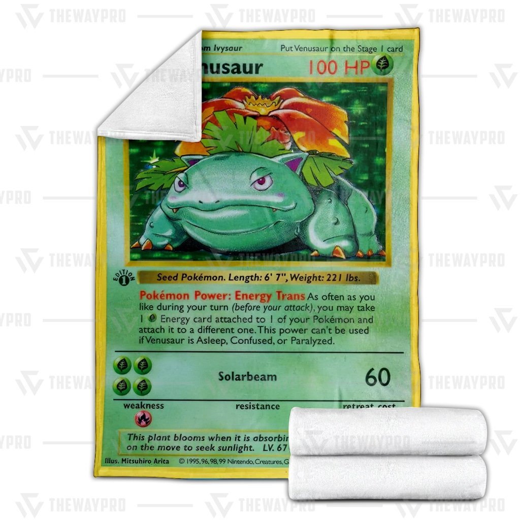 Pokemon Blanket Venusaur Card Blanket