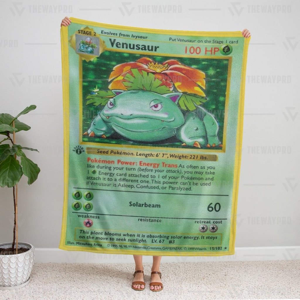 Pokemon Blanket Venusaur Card Blanket