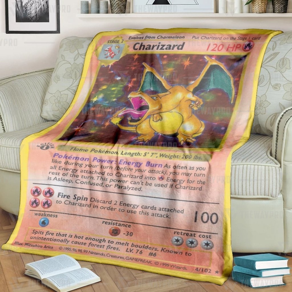 Pokemon Blanket Charizard Card Blanket