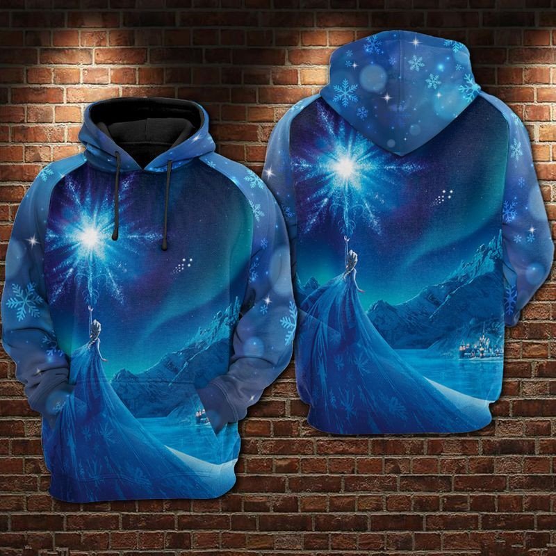  DN Frozen Hoodie Frozen Power Of Elsa Blue Hoodie