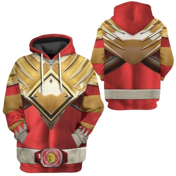 Power Ranger Hoodie Mighty Morphin Red Power Rangers Custome Hoodie