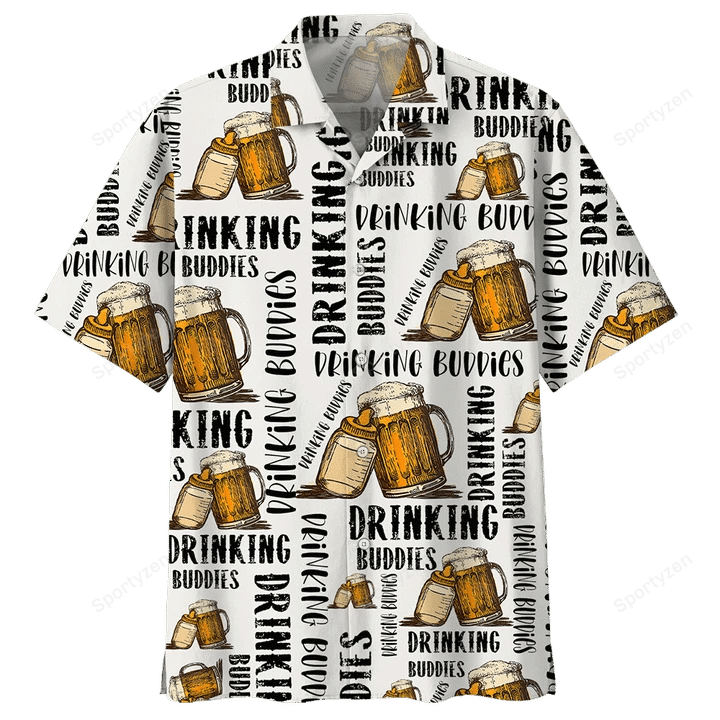 Gifury Beer Hawaiian Shirt Beer Drinking Buddies White Hawaiian Shirt Beer Aloha Shirt 2022