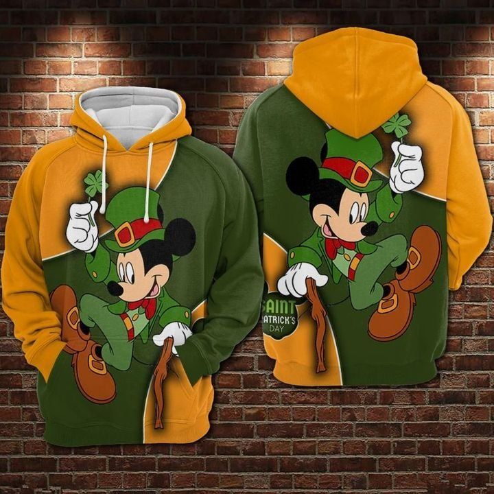  St Patrick Day DN Hoodie St Patrick Day DN MK Mouse Green Yellow Hoodie