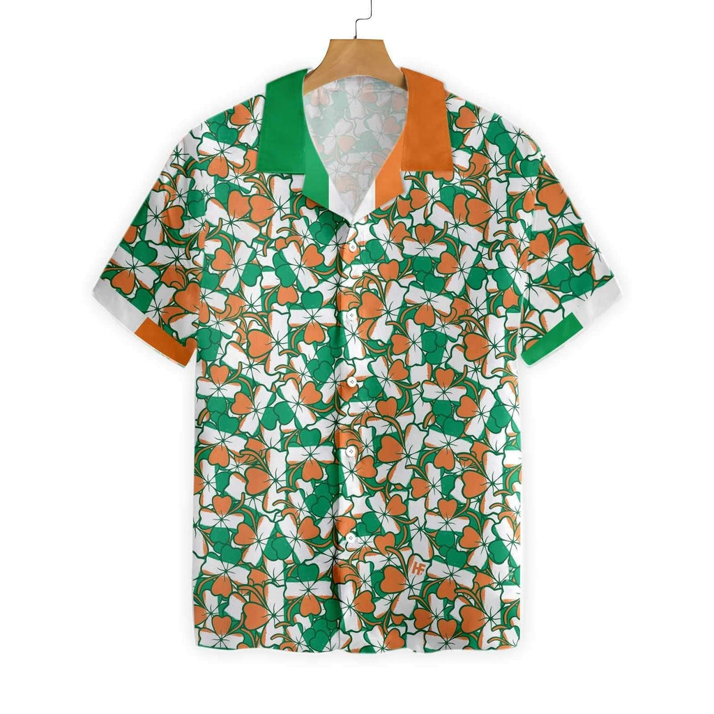 Gifury St Patrick's Day Hawaii Shirt Ireland Four Leaf Clover Pattern Aloha Shirt St Patrick's Day Hawaiian Shirt 2022
