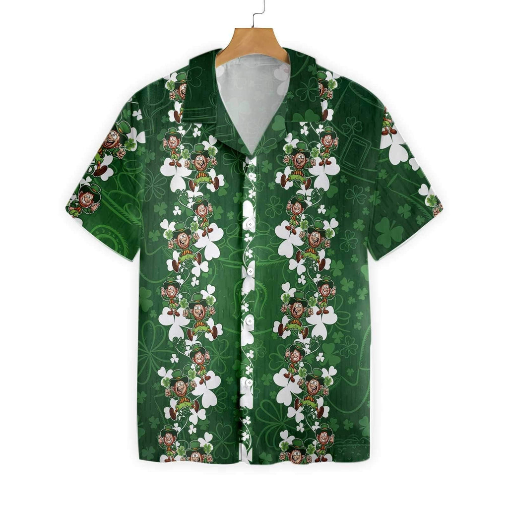 Gifury St Patrick's Day Hawaii Shirt Leprechauns Pattern Green Aloha Shirt St Patrick's Day Hawaiian Shirt 2022