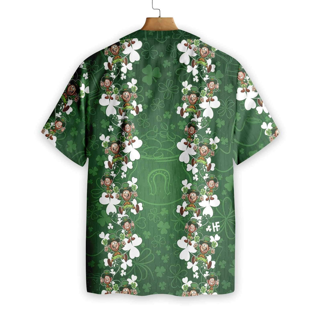 Gifury St Patrick's Day Hawaii Shirt Leprechauns Pattern Green Aloha Shirt St Patrick's Day Hawaiian Shirt 2023