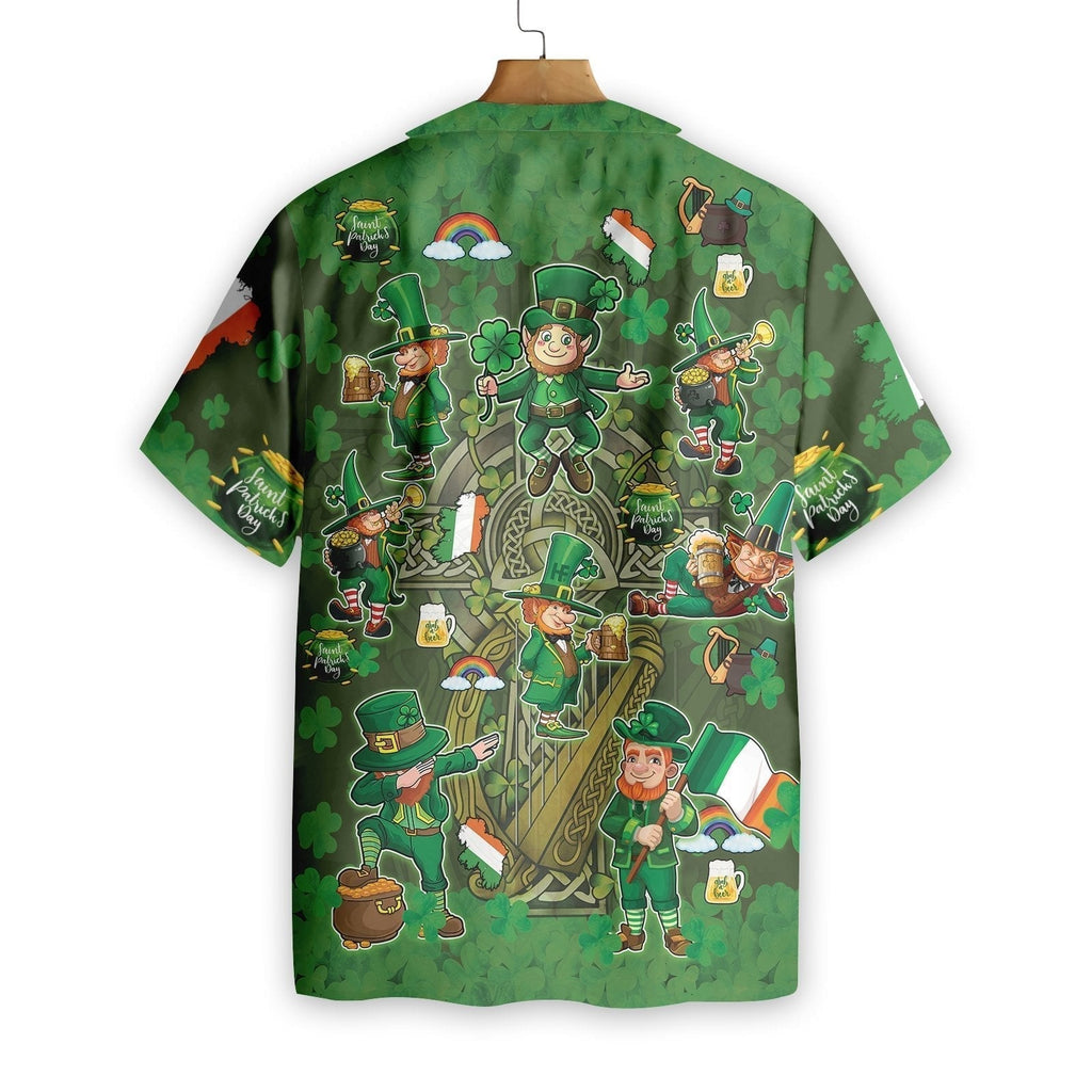 Gifury St Patrick's Day Hawaii Shirt Leprechauns Clover Aloha Shirt St Patrick's Day Hawaiian Shirt 2024