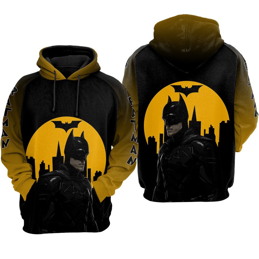  Batman Hoodie The Batman Vengenance Black Yellow Hoodie