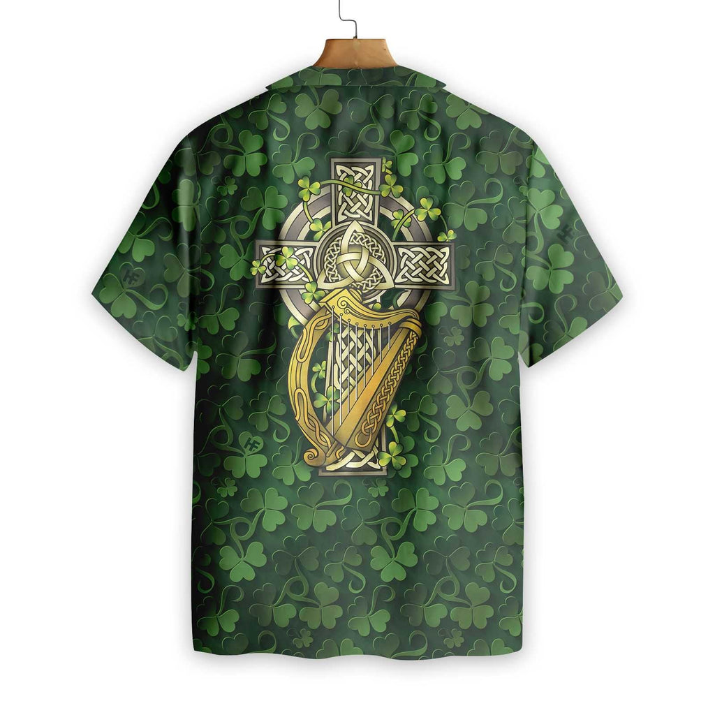 Gifury St Patrick's Day Hawaii Shirt Irish Flag Under Clover Aloha Shirt St Patrick's Day Hawaiian Shirt 2024