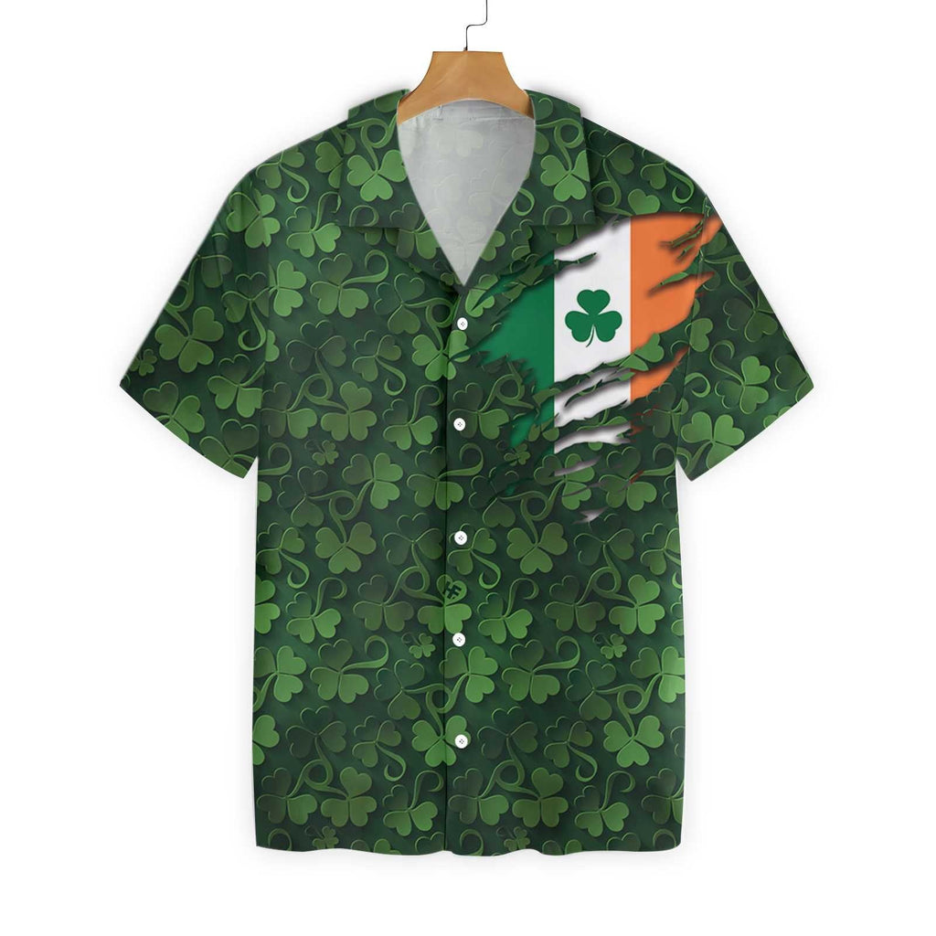 Gifury St Patrick's Day Hawaii Shirt Irish Flag Under Clover Aloha Shirt St Patrick's Day Hawaiian Shirt 2023