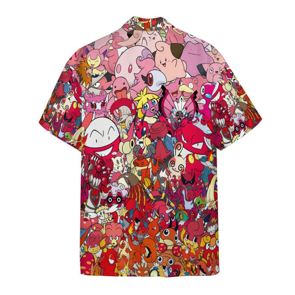  Pokemon Hawaiian Shirt All The Fire Pokemon Hawaii Shirt Pokemon Aloha Shirt 