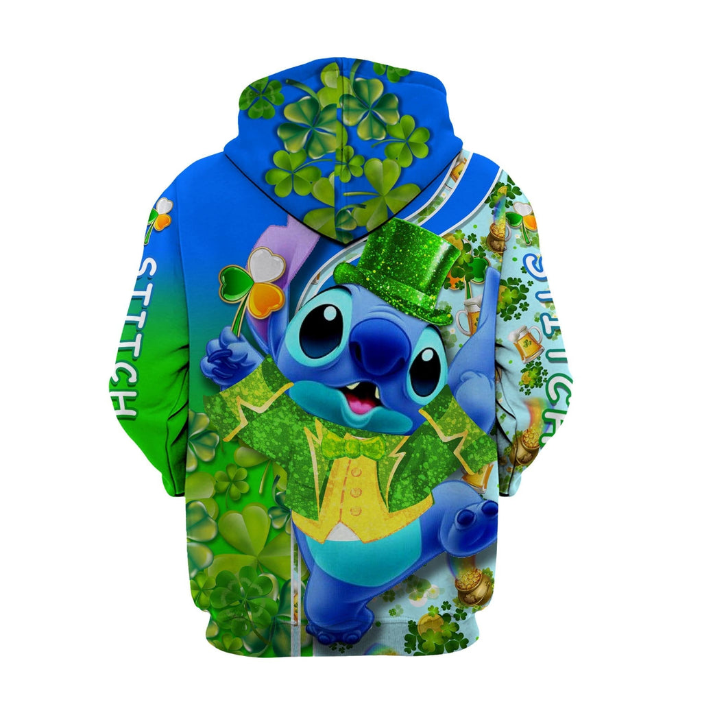  St Patrick Day DN Hoodie Happy St Patrick Day Stitch Green Blue Hoodie