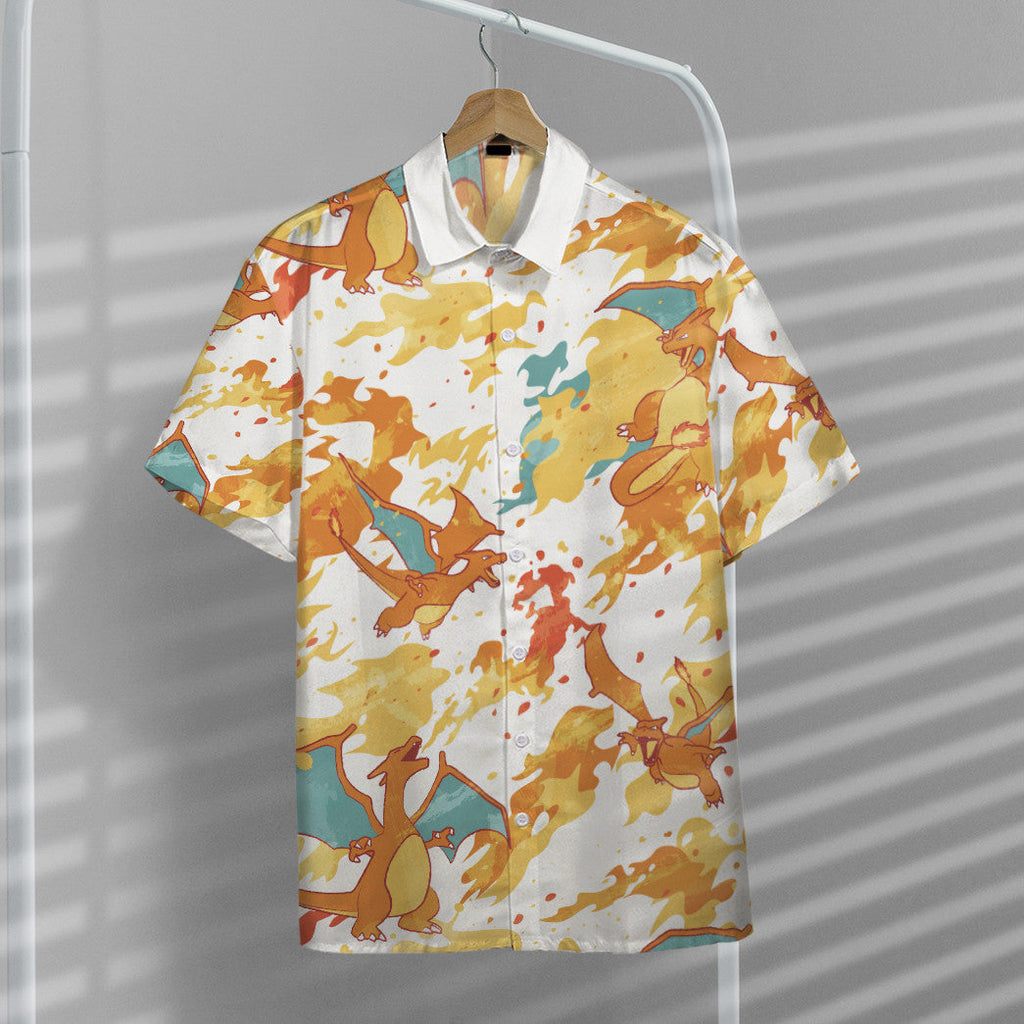  Pokemon Hawaiian Shirt Charizard Fire Hawaii Shirt Pokemon Aloha Shirt 