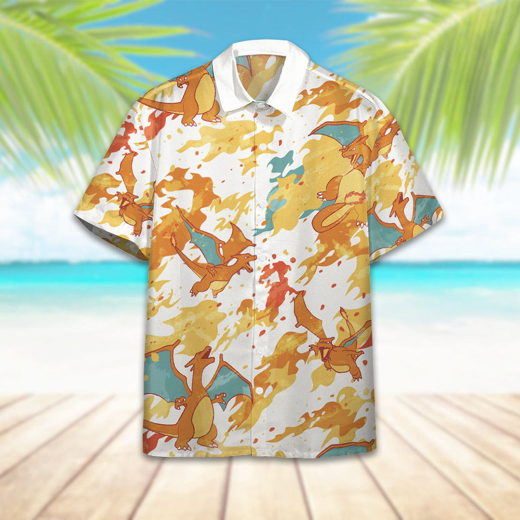  Pokemon Hawaiian Shirt Charizard Fire Hawaii Shirt Pokemon Aloha Shirt 