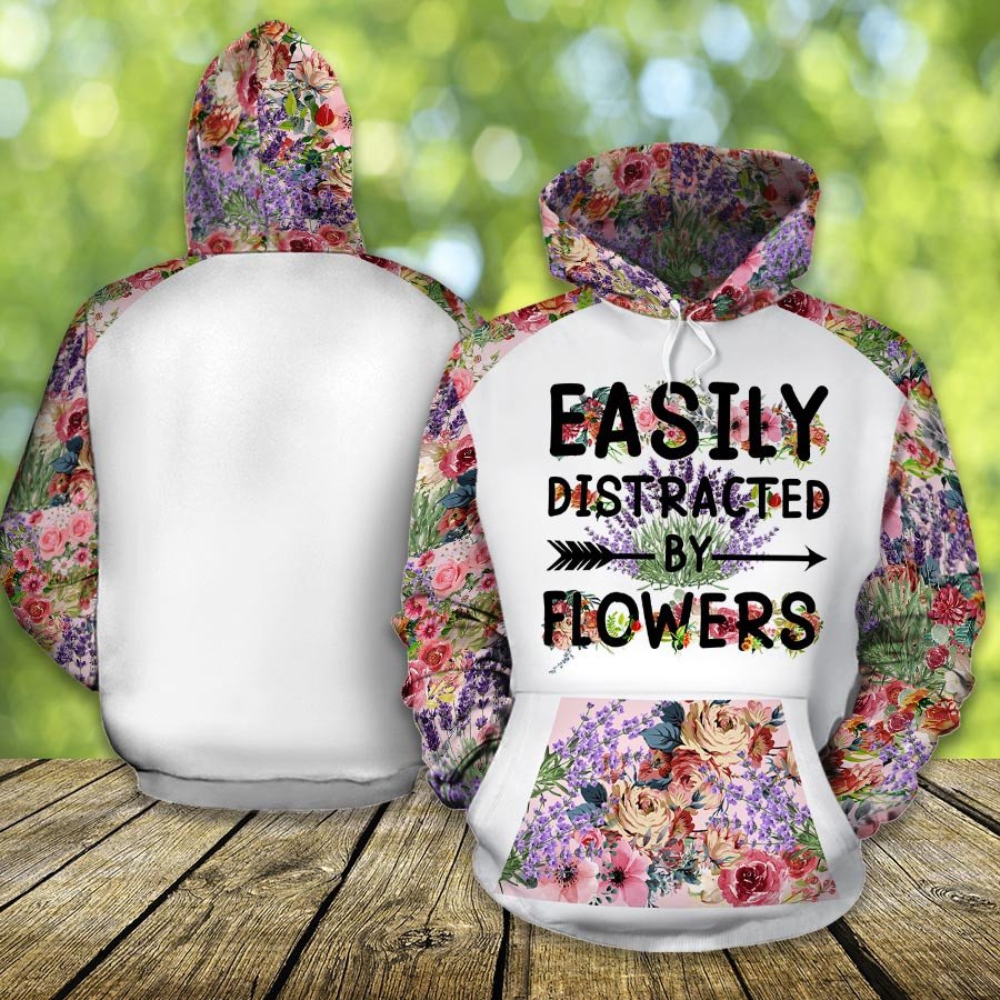 Gifury Gardening Hoodie Gardening Apparel Easily Distracted By Flowers Hoodie 2022