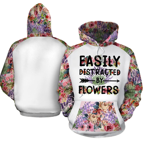 Gifury Gardening Hoodie Gardening Apparel Easily Distracted By Flowers Hoodie 2023