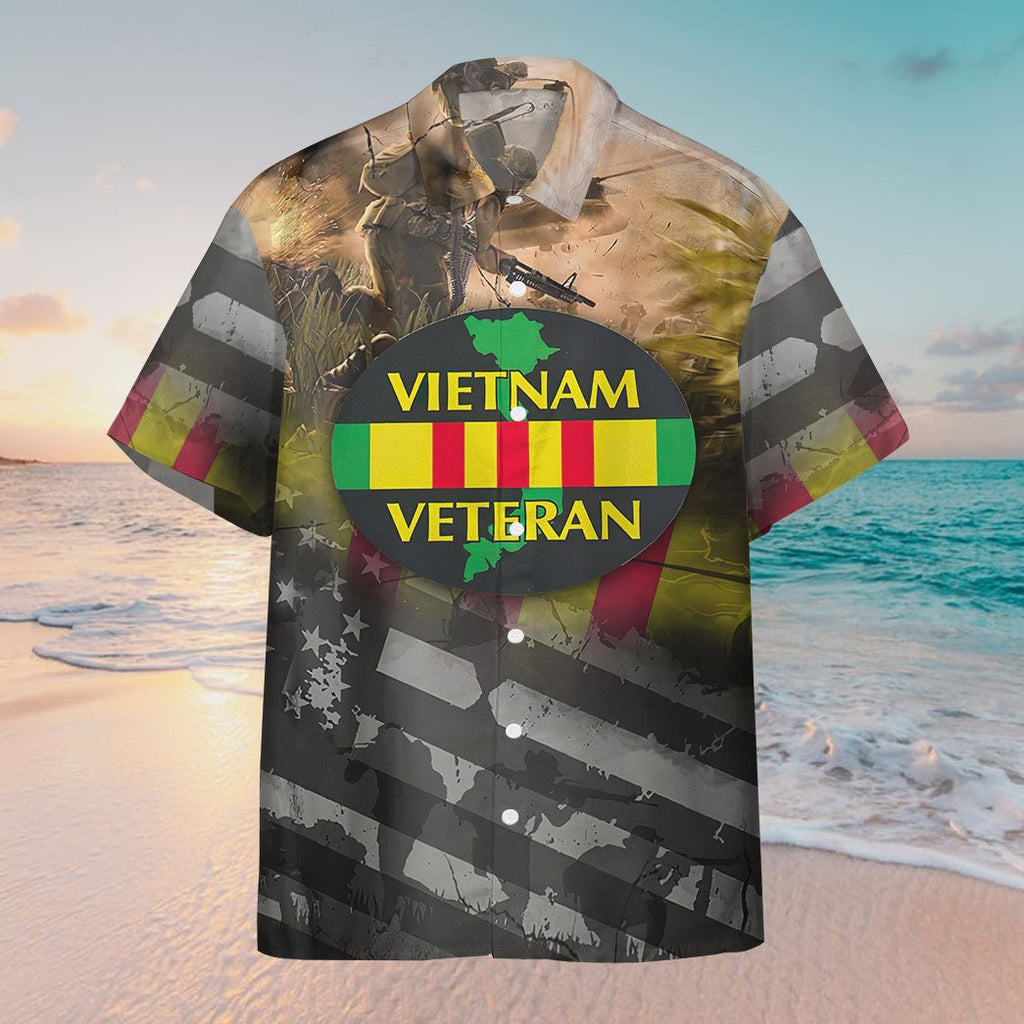 Vietnam Veteran Hawaii Shirt Vietnam War Veteran Battlefield Aloha Shirt
