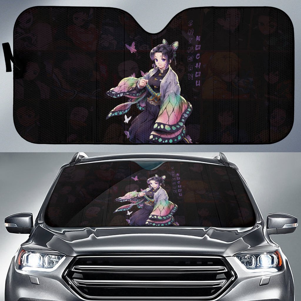  Demon Slayer Windshield Shade Shinobu Kochou Black Car Sun Shade Demon Slayer Car Sun Shade