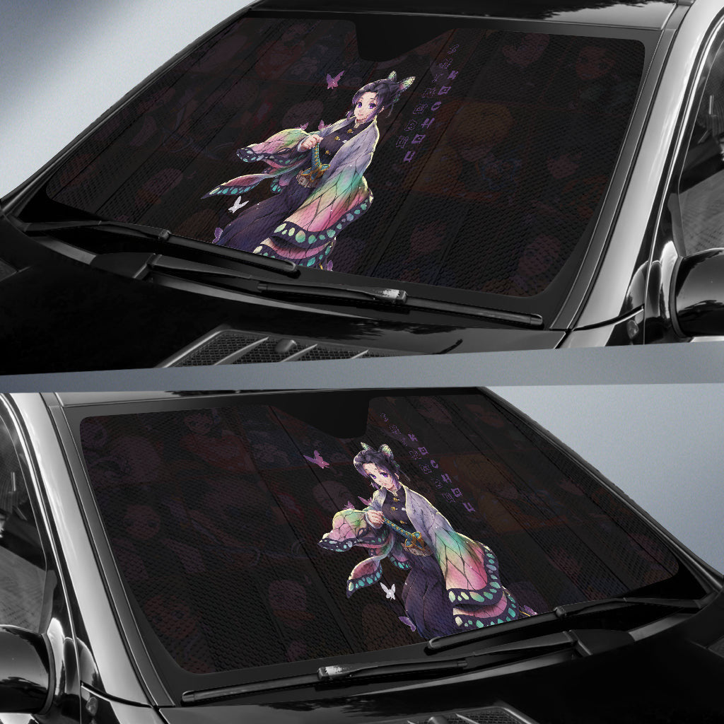  Demon Slayer Windshield Shade Shinobu Kochou Black Car Sun Shade Demon Slayer Car Sun Shade