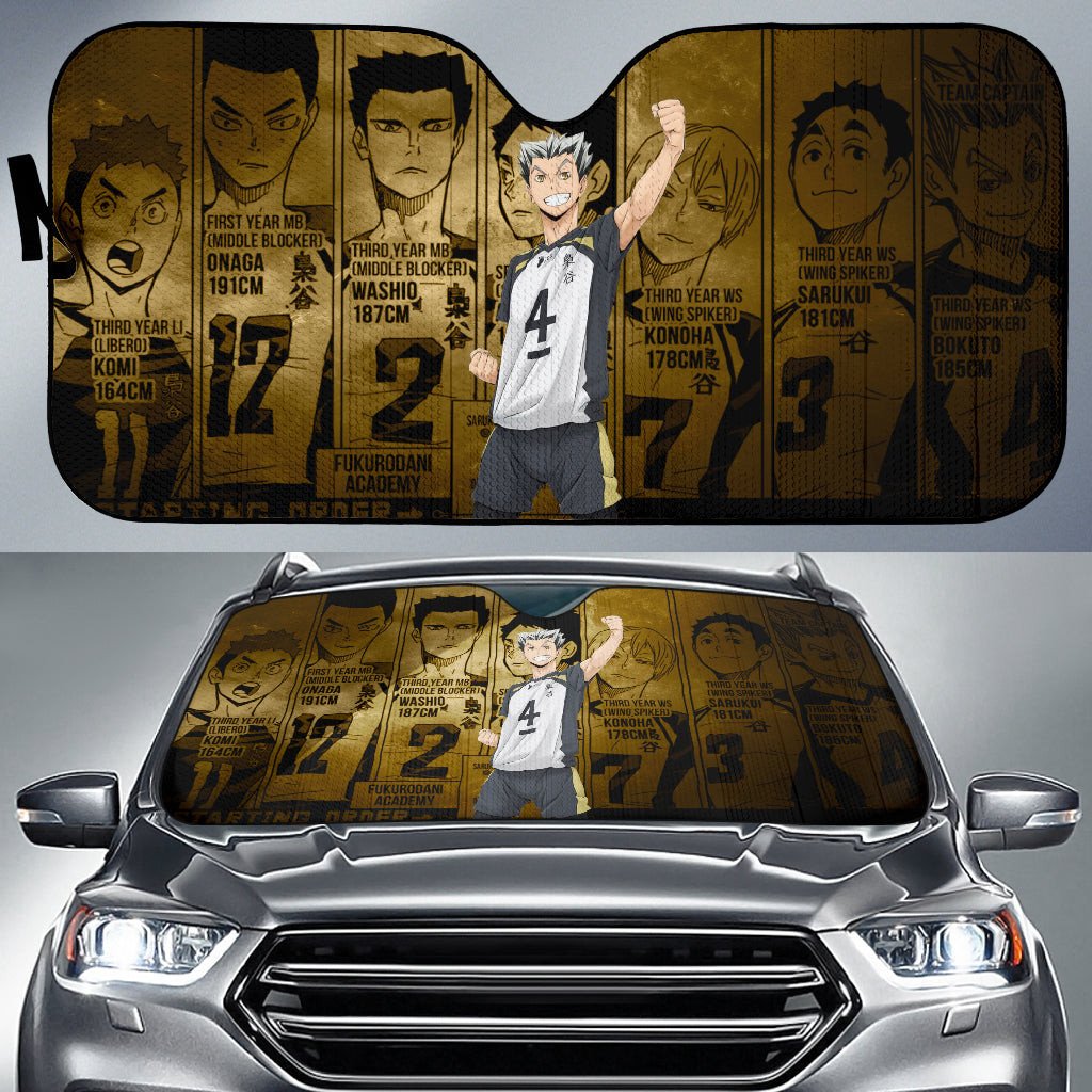 Haikyuu Windshield Shade Kotaru Bokuto Team Haikyuu Car Sun Shade Haikyuu Car Sun Shade