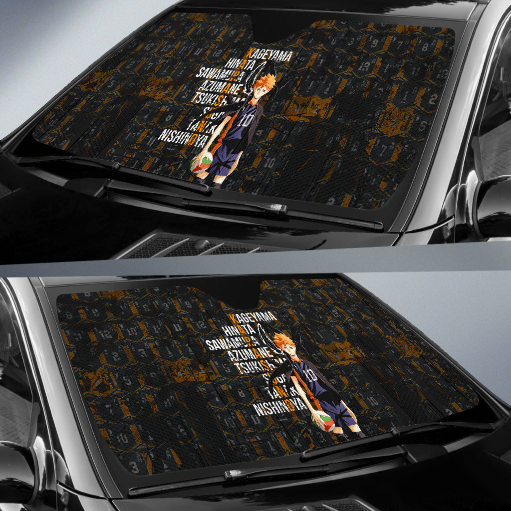 Haikyuu Windshield Shade Shoyo Hinata Team Name Haikyuu Car Sun Shade Haikyuu Car Sun Shade