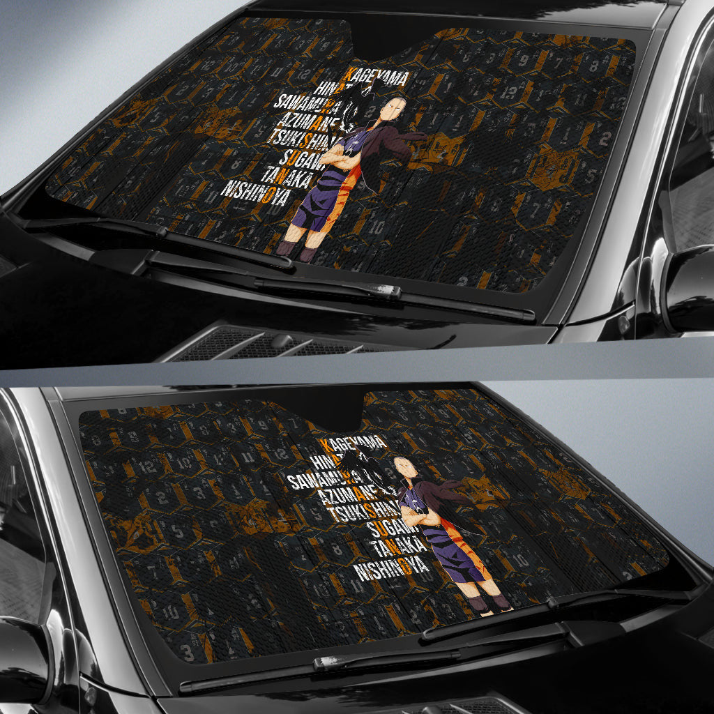 Haikyuu Windshield Shade Ryunosuke Tanaka Team Name Haikyuu Car Sun Shade Haikyuu Car Sun Shade