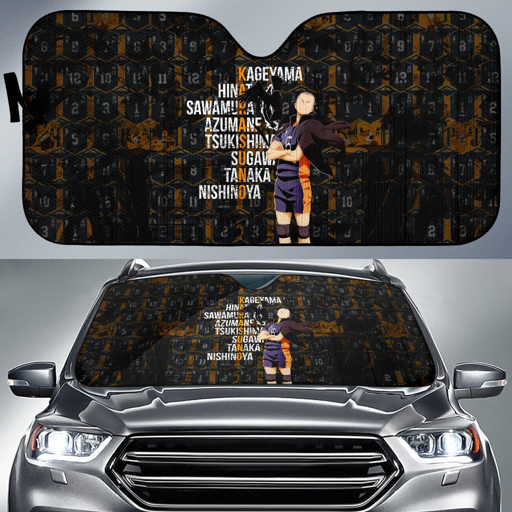 Haikyuu Windshield Shade Ryunosuke Tanaka Team Name Haikyuu Car Sun Shade Haikyuu Car Sun Shade