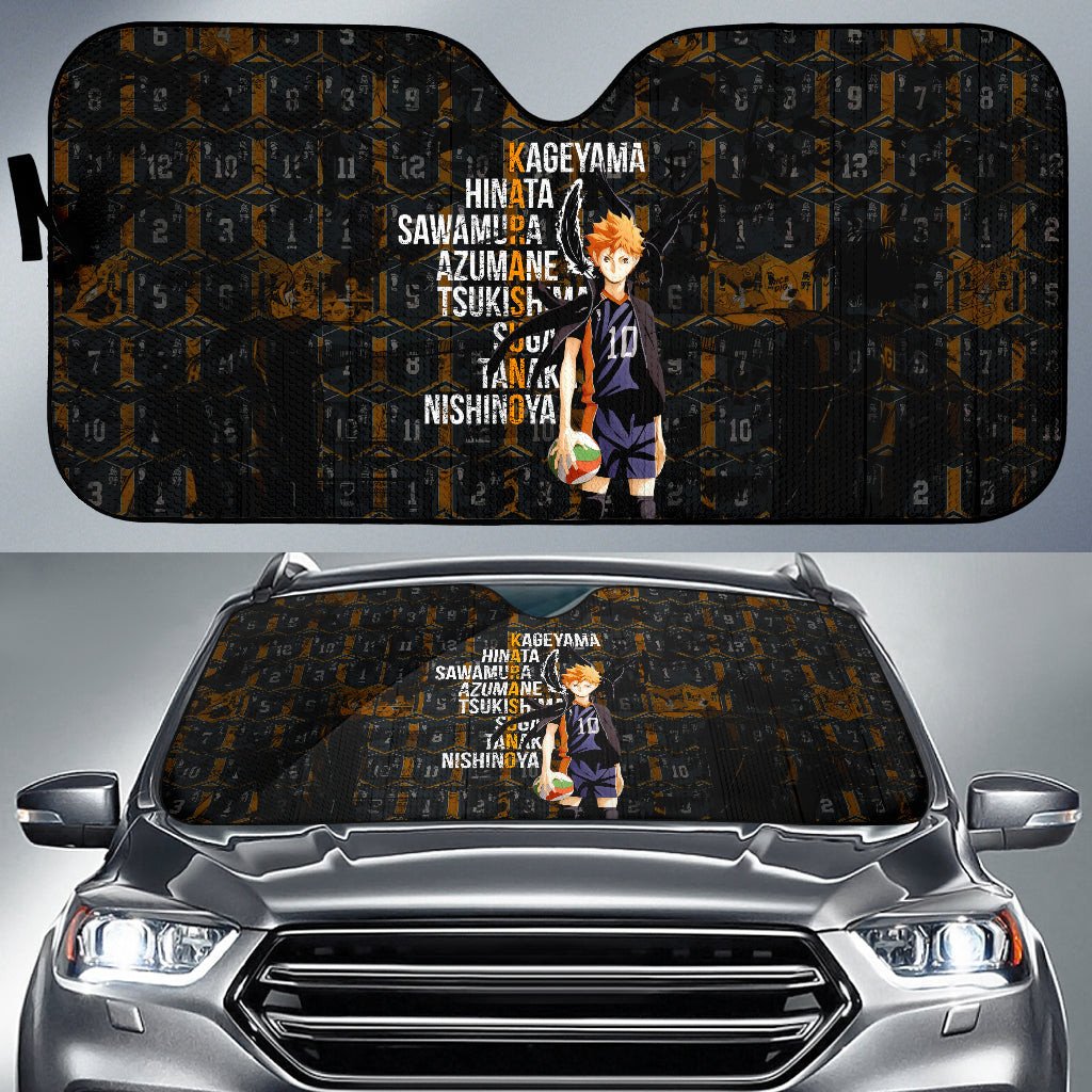 Haikyuu Windshield Shade Shoyo Hinata Team Name Haikyuu Car Sun Shade Haikyuu Car Sun Shade