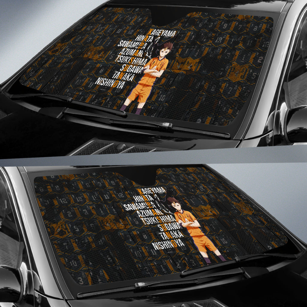 Haikyuu Windshield Shade Yu Nishinoya Team Name Haikyuu Car Sun Shade Haikyuu Car Sun Shade