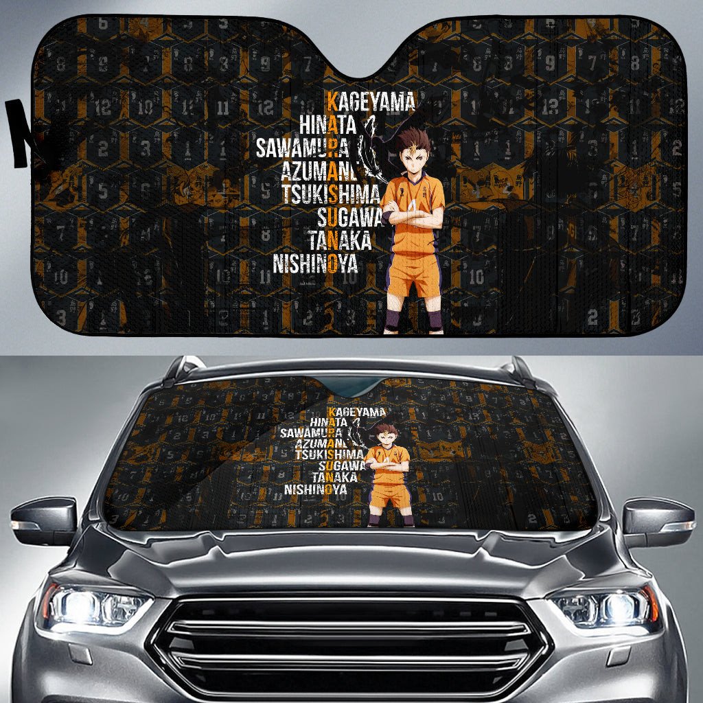 Haikyuu Windshield Shade Yu Nishinoya Team Name Haikyuu Car Sun Shade Haikyuu Car Sun Shade