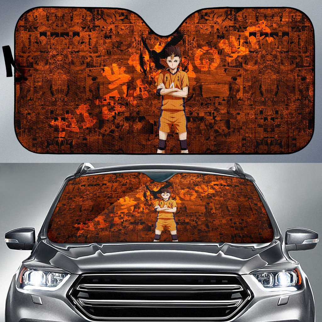 Haikyuu Windshield Shade Yu Nishinoya Haikyuu Orange Car Sun Shade Haikyuu Car Sun Shade