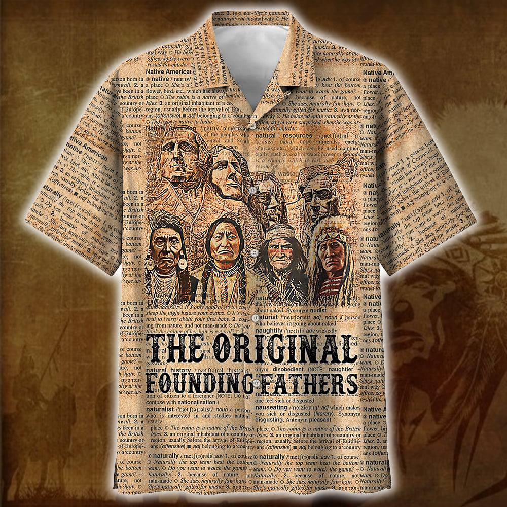 Gifury Native American Aloha Shirt The Original Founding Fathers Hawaiian Shirt Native American Hawaii Shirt 2022
