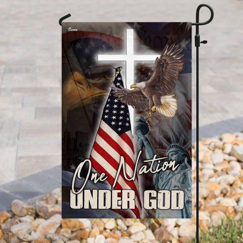 4th Of July Flags One Nation Under God America Flag Garden And House Flag Independence Day 4th July Gift