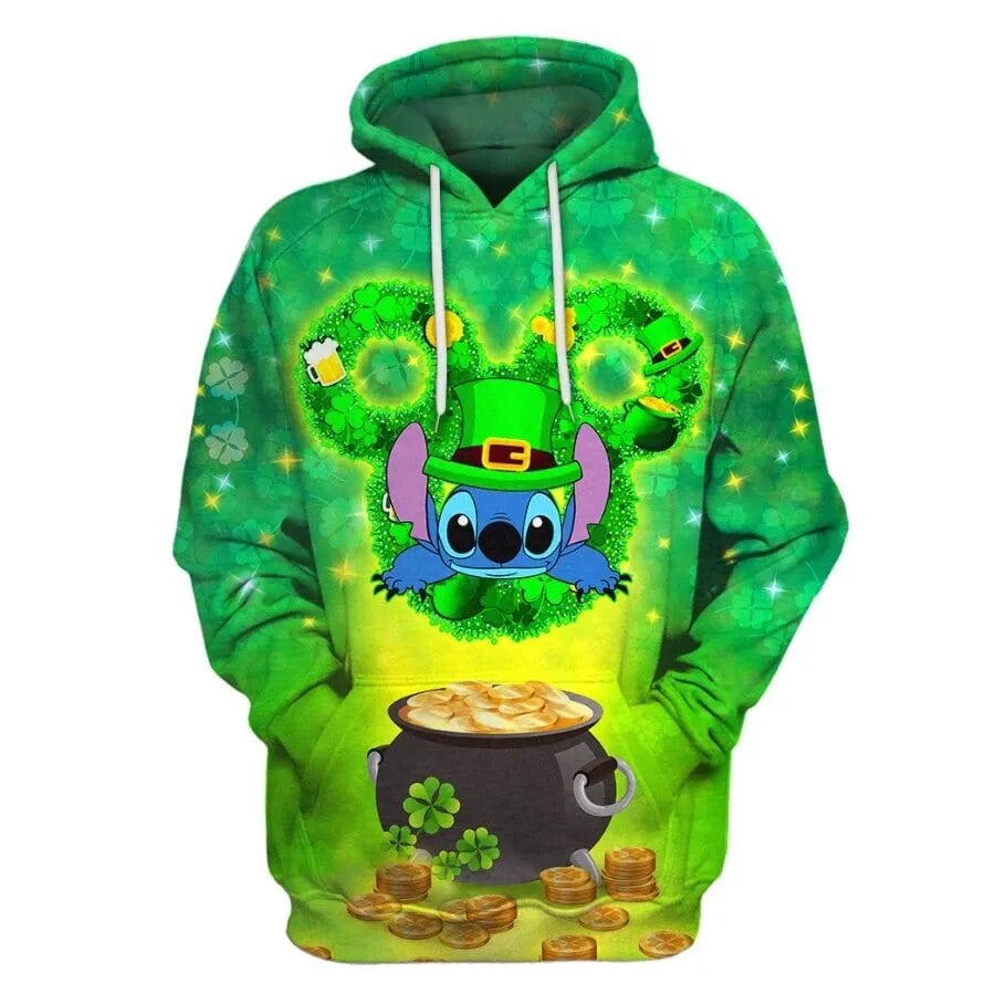  St Patrick Day DN Hoodie St Patrick Day Stitch Gold Cauldron Hoodie