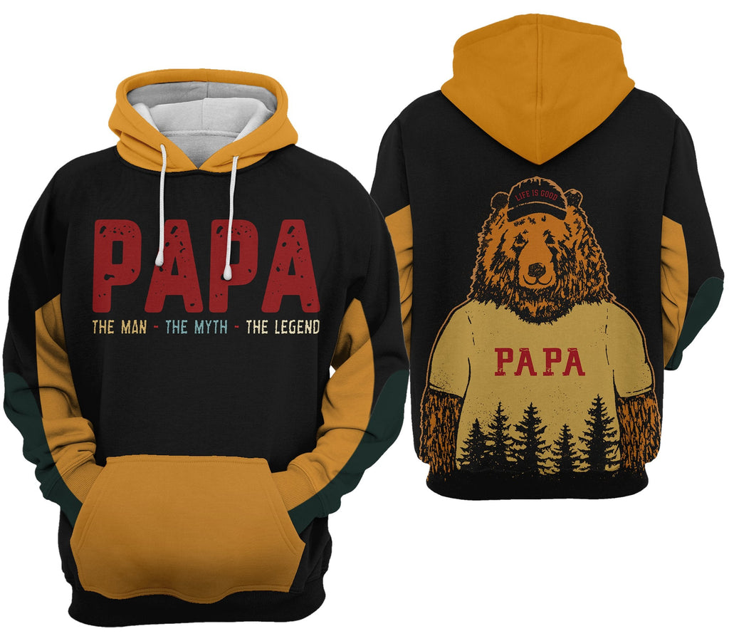 Gifury Father Bear Hoodie Papa Bear The Man The Myth The Legend Hoodie Father's Day Gift Father Apparel 2022