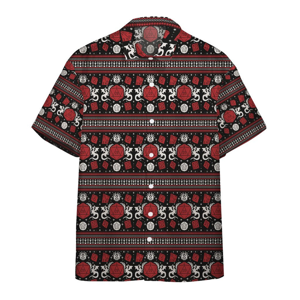  Dungeon And Dragon Hawaii Shirt Dragons And Dices Black Red Hawaiian Aloha Shirt