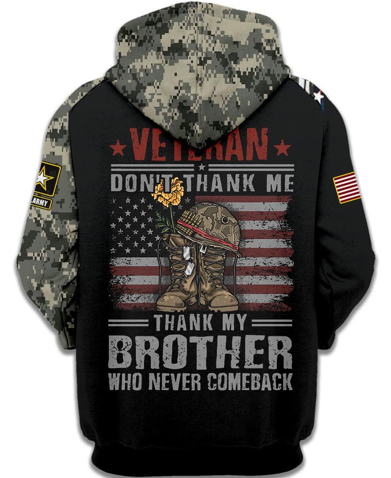 Men's Veteran Hoodie US Army Veteran T-shirt Hoodie