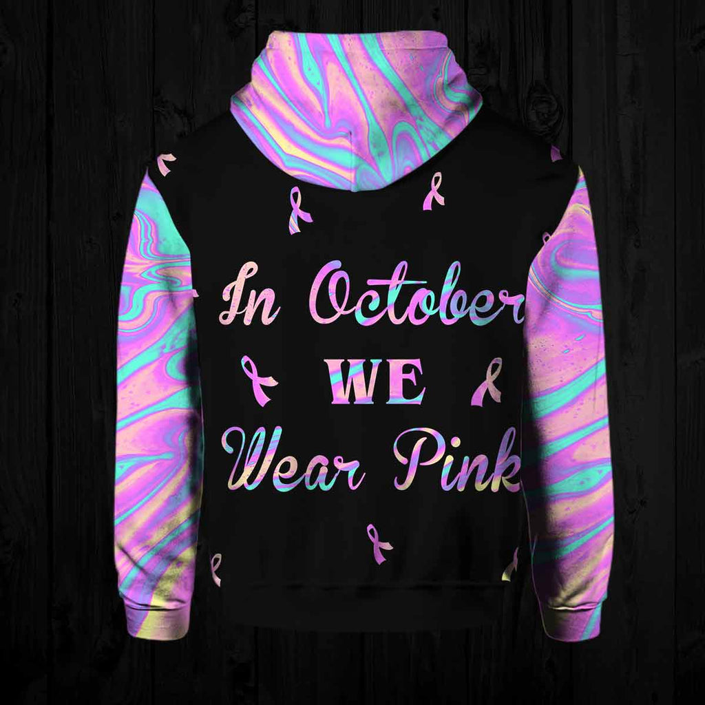 Gifury Breast Cancer Hoodie In October We Wear Pink Skull Breast Cancer Awareness Hoodie Breast Cancer Apparel 2022